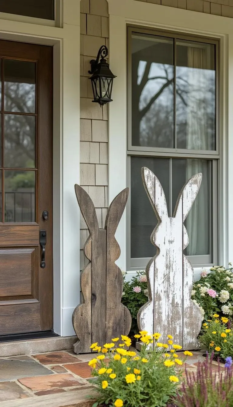 3. Reclaimed Wood Bunny Porch Decor-2