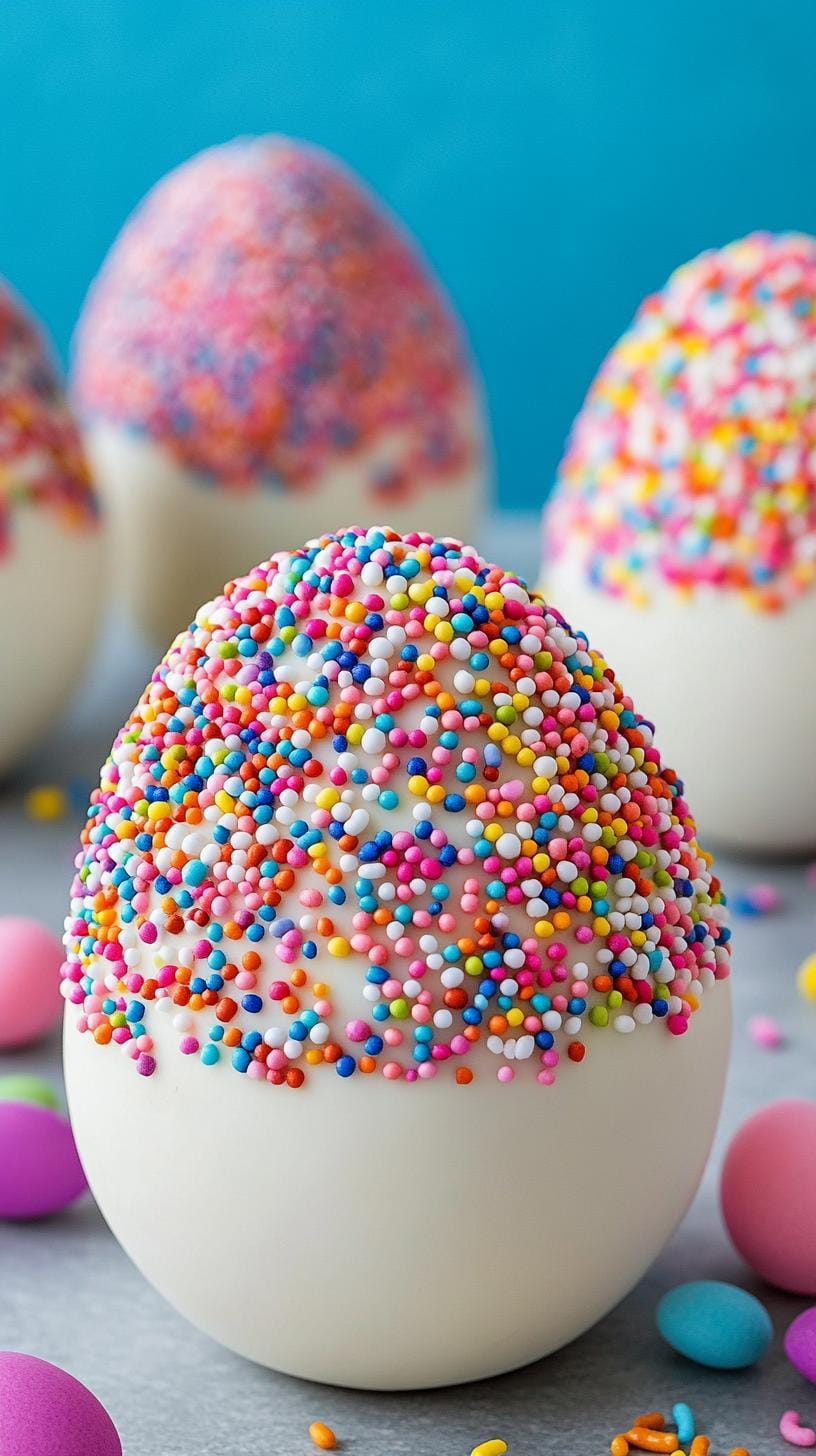 7. Sprinkles-covered eggs for a playful festive touch-0