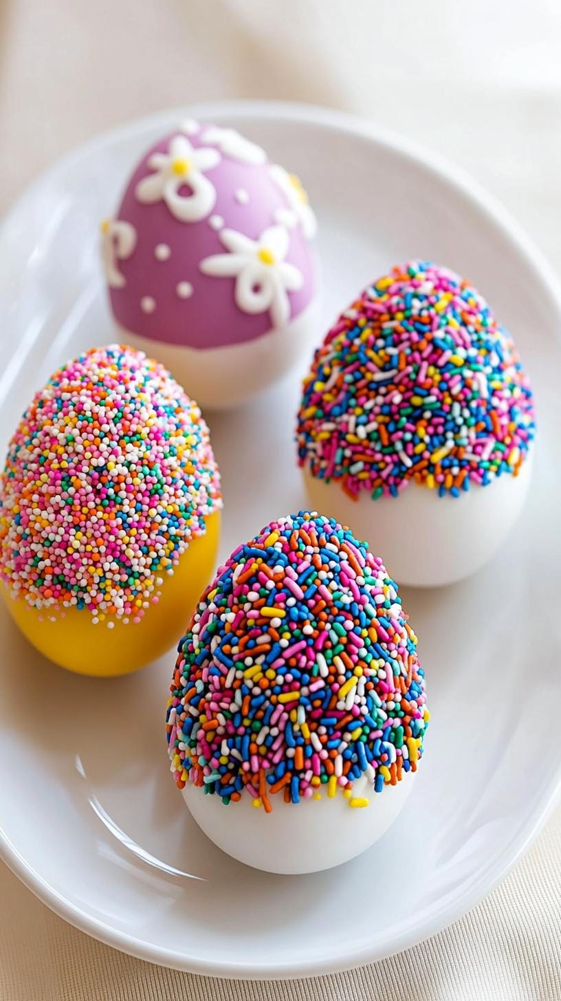 7. Sprinkles-covered eggs for a playful festive touch-1