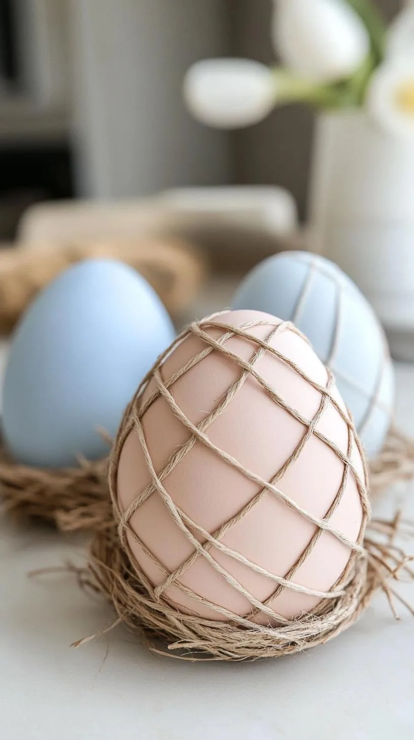 21 Trendy Easter Decor Ideas For 2025 22 9. String-wrapped pastel Easter eggs for DIY decor-1