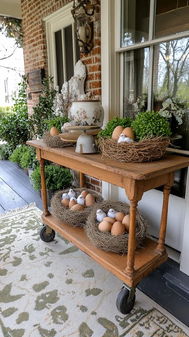 12. Vintage Easter Tea Cart Display-0