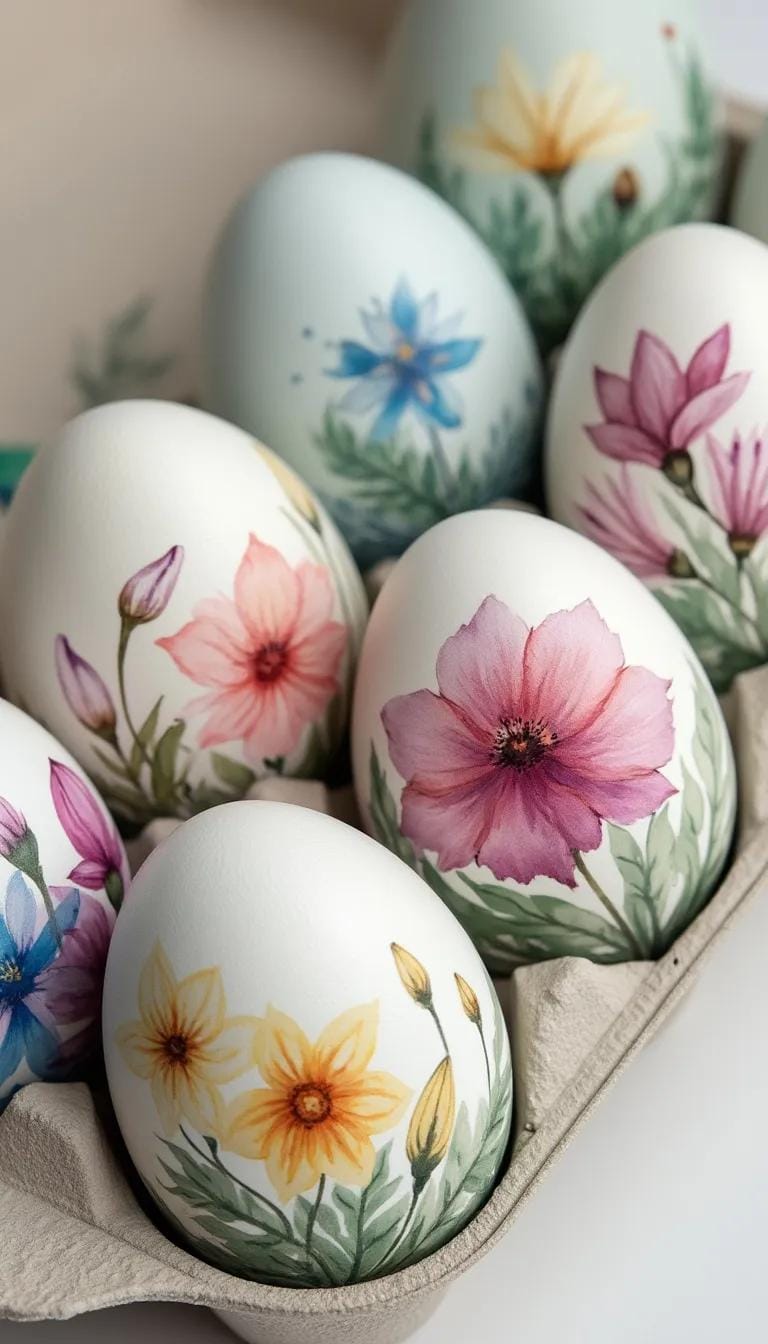 14. Watercolor flower-painted eggs with soft details-0