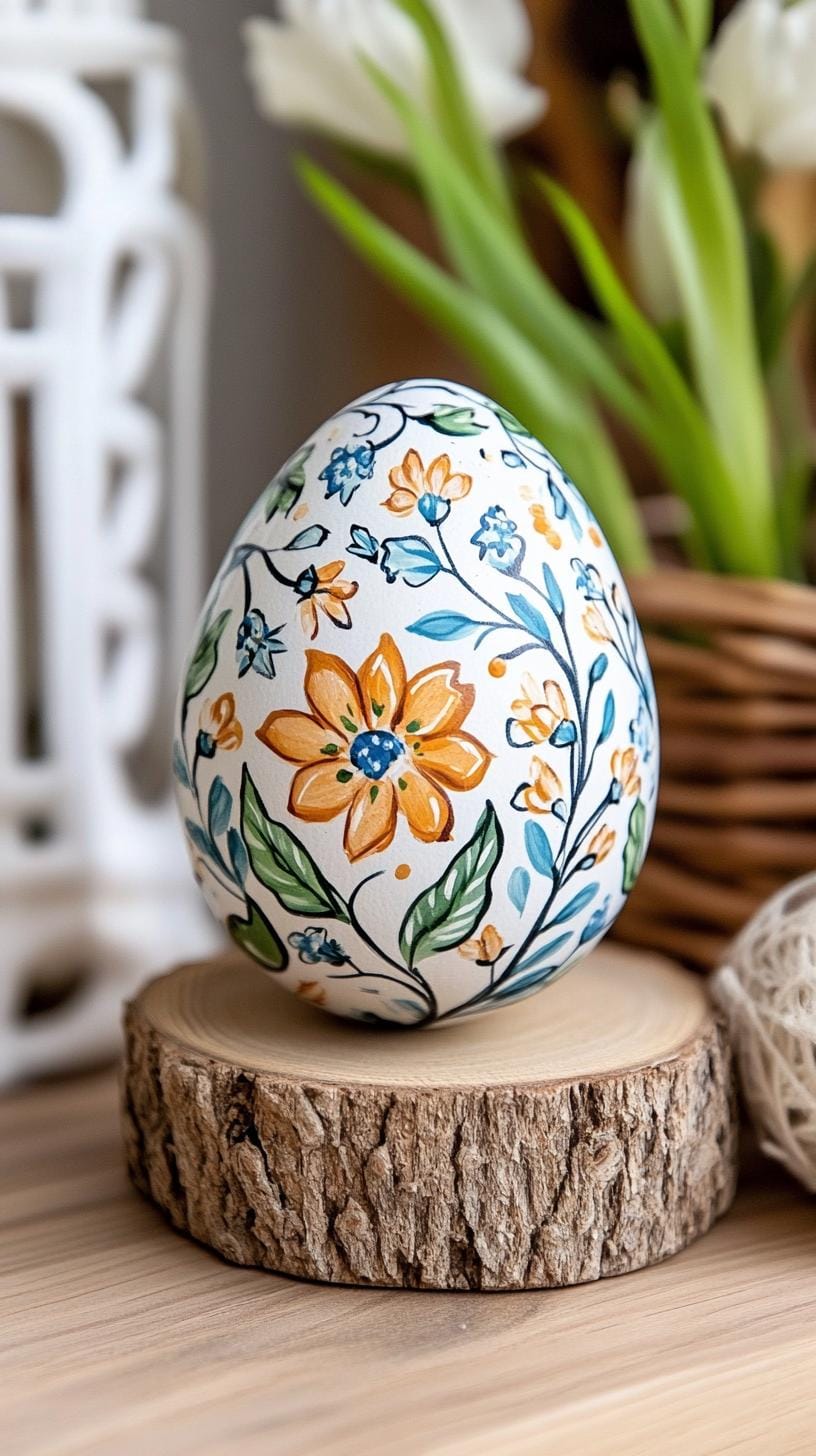 14. Watercolor flower-painted eggs with soft details-1