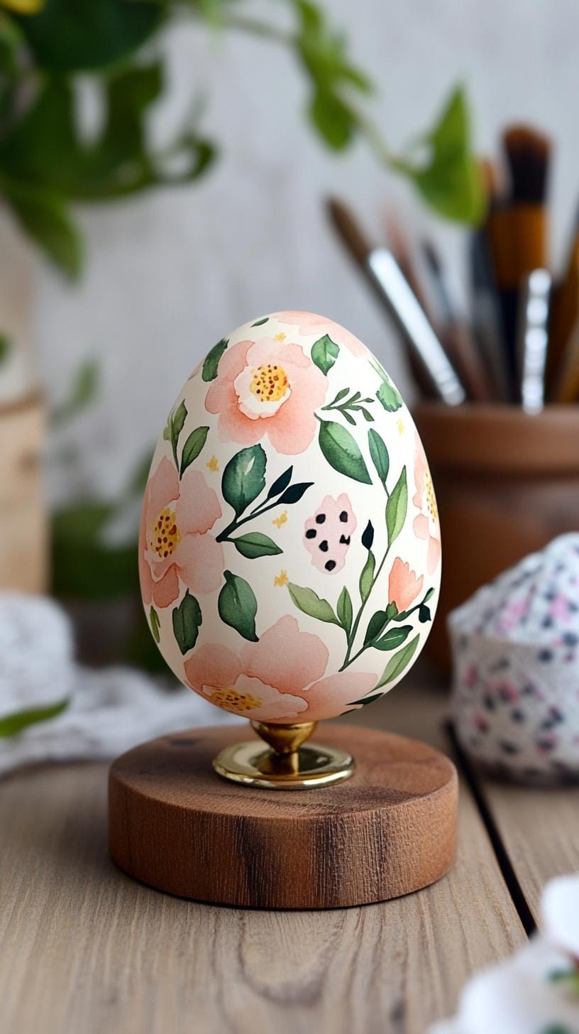 14. Watercolor flower-painted eggs with soft details-2