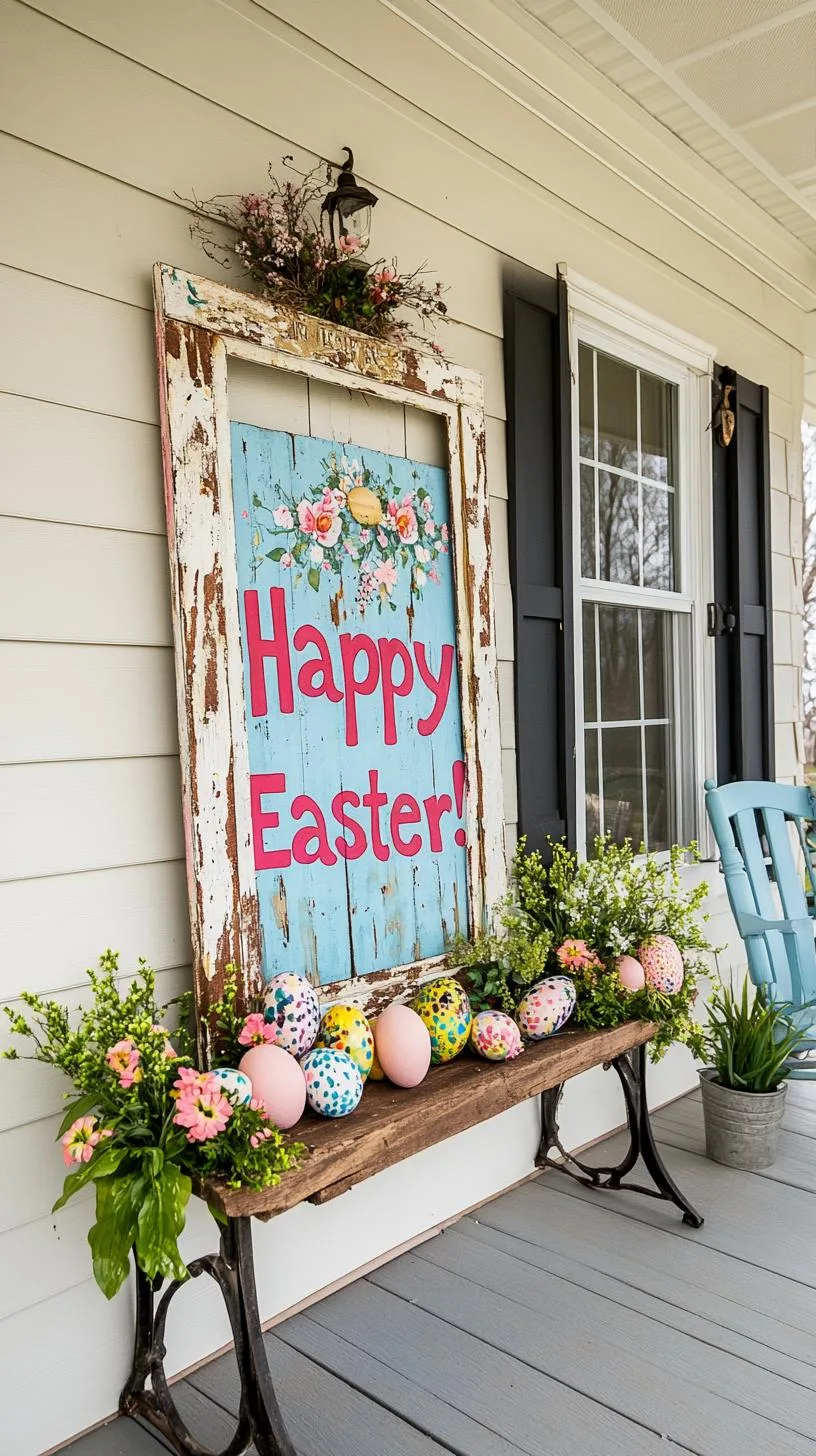 13. Whimsical Easter Window Frame Decor-0