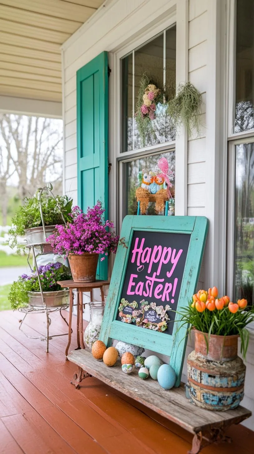13. Whimsical Easter Window Frame Decor-1