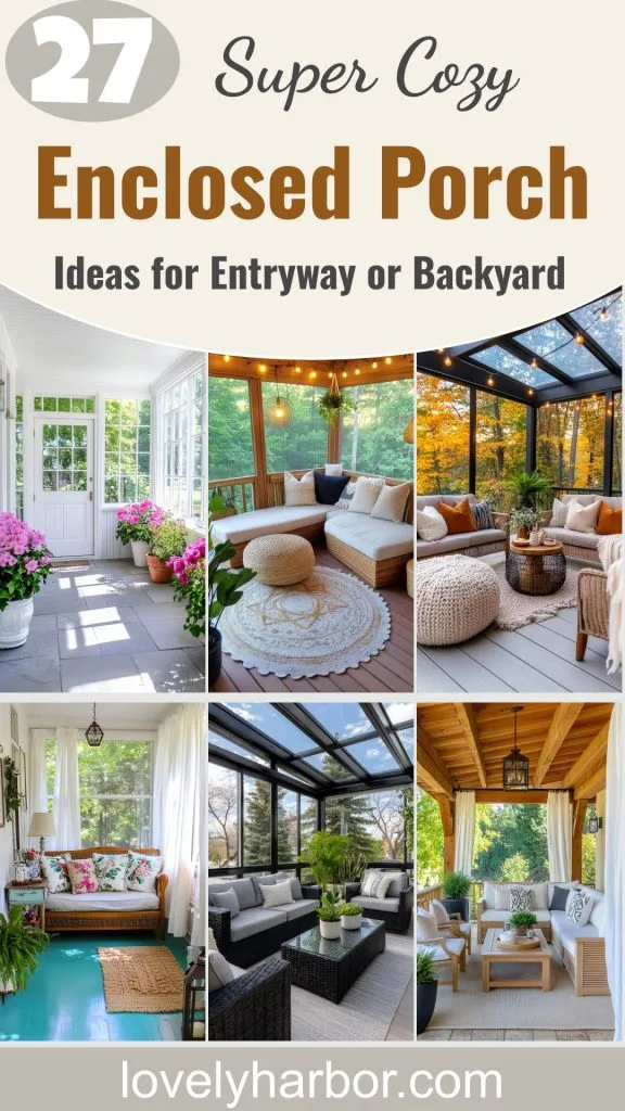 27 Cozy Enclosed Porch Ideas To Transform Your Entryway Or Backyard