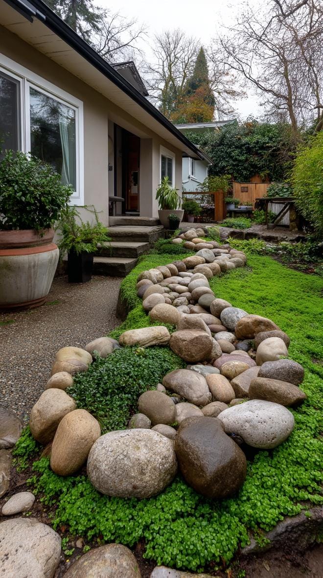 31 Rock Garden Ideas That Transform Any Outdoor Space 103 21. Backyard spiral made with varied rock tones-0