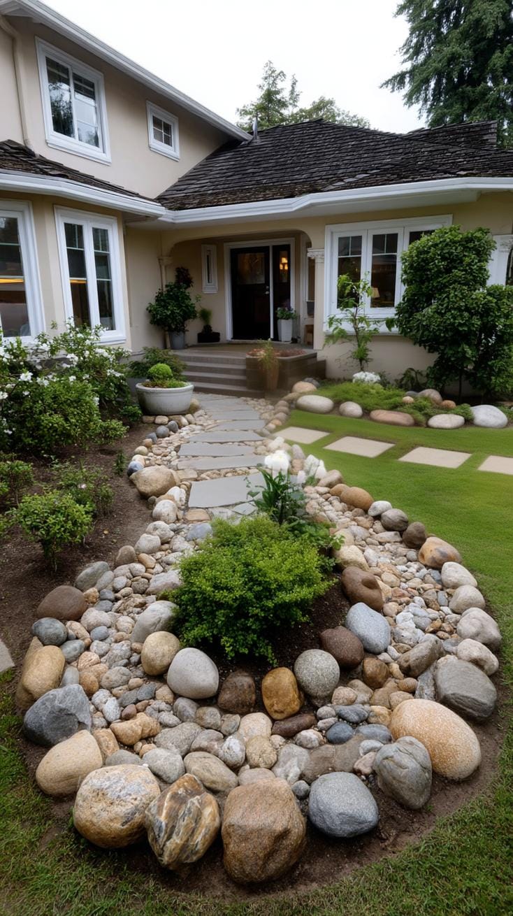 31 Rock Garden Ideas That Transform Any Outdoor Space 106 21. Backyard spiral made with varied rock tones-1