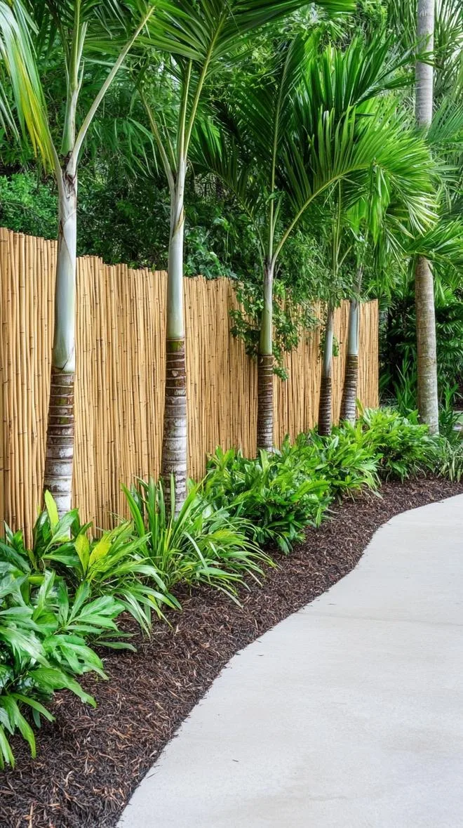 5. Bamboo privacy wall with tropical landscaping-1
