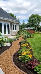 16. Budget-friendly mulch pathways with planted borders-2