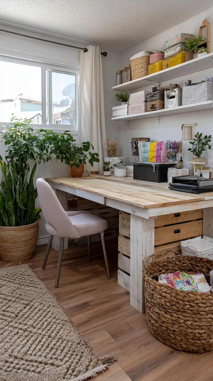 28. Budget-friendly workspace with DIY desk and crates-0