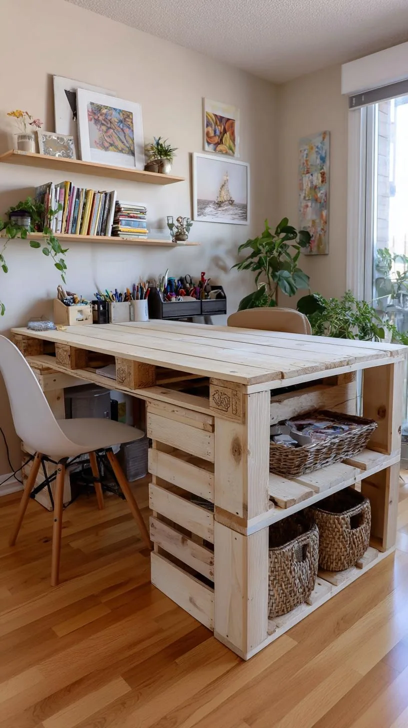28. Budget-friendly workspace with DIY desk and crates-3