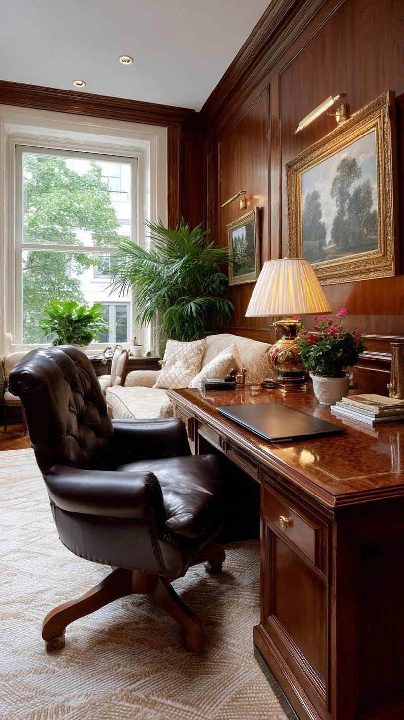 16. Classic wood-paneled study with traditional furniture-0