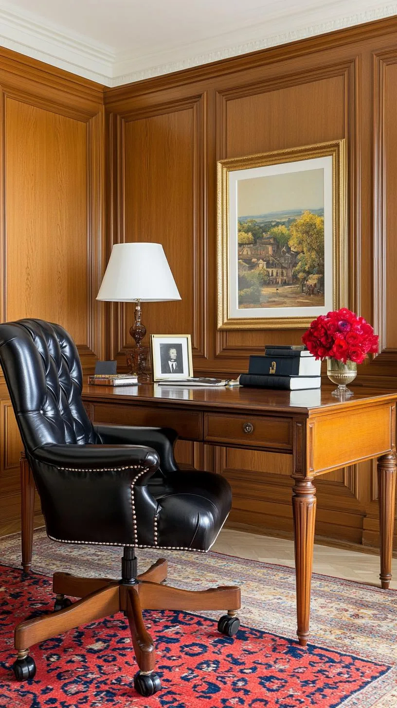16. Classic wood-paneled study with traditional furniture-1
