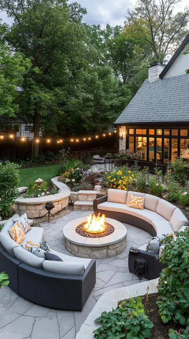 15. Cozy firepit corner framed by modern low seating-2 15. Cozy firepit corner framed by modern low seating-2