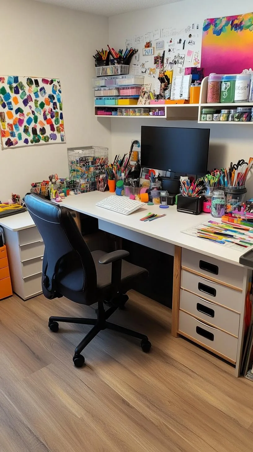 20. Crafting workspace with labeled drawers and supplies-1