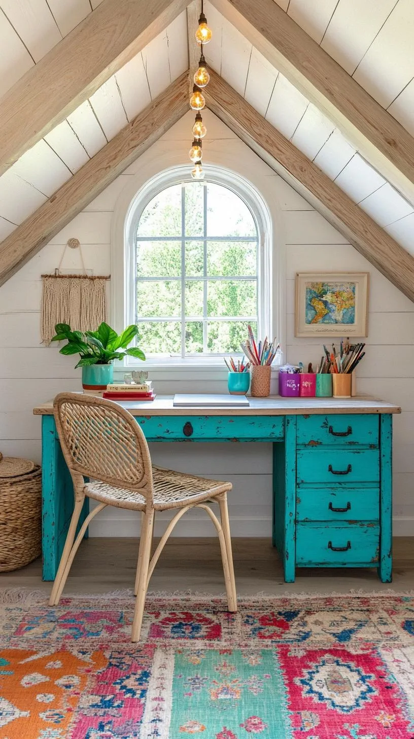 31. Creative attic workspace with sloped ceiling charm-1