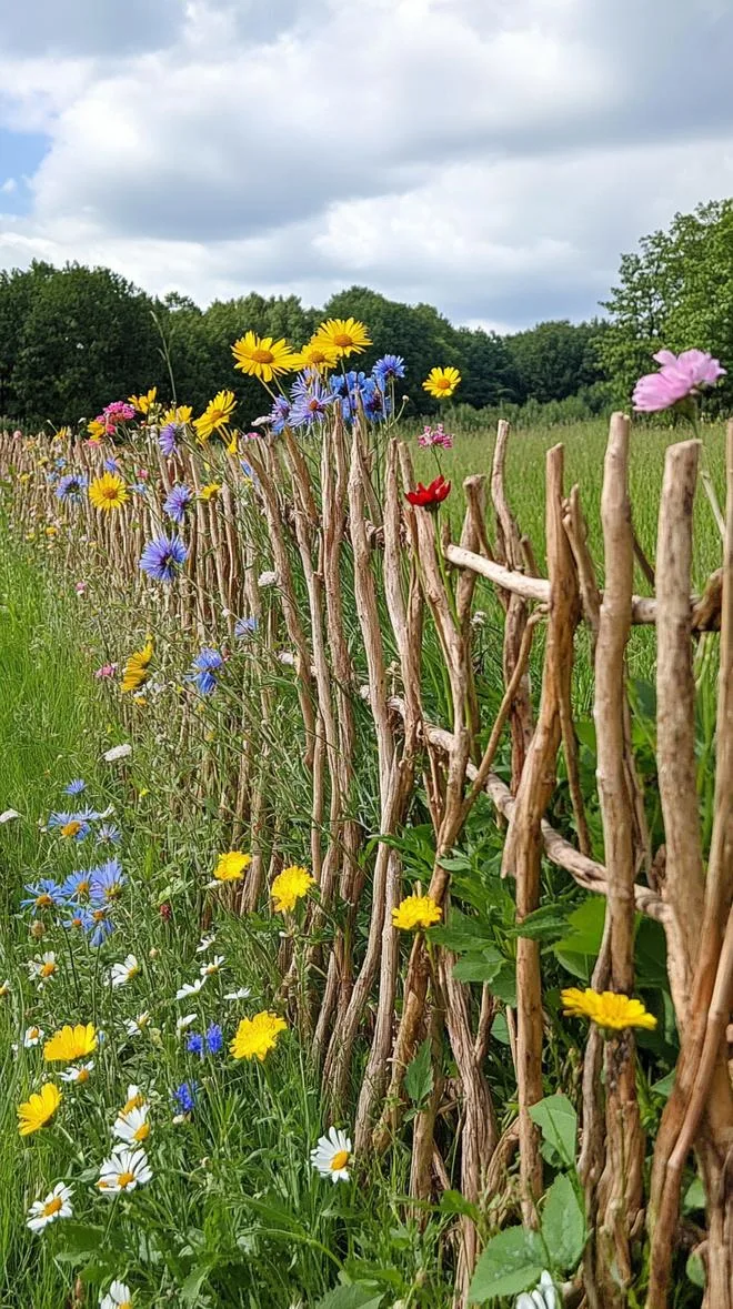 30. DIY woven willow branch garden privacy screen-0