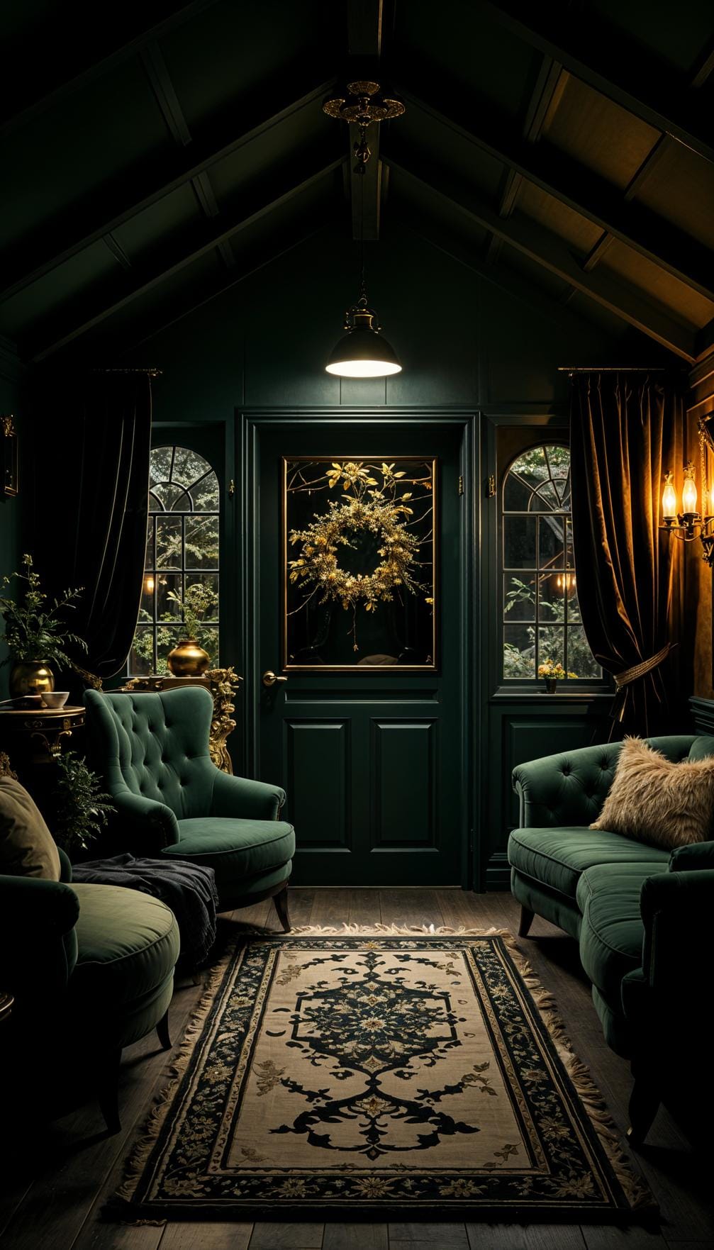 14. Dark green shed interior with dramatic mood lighting-1