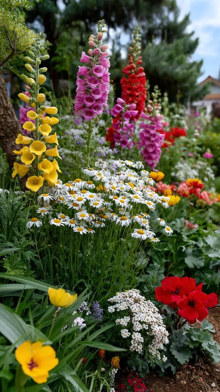 35 Dreamy Cottage Garden Ideas for Timeless Charm 68 29. Deep cottage border of mixed seasonal blooms-1