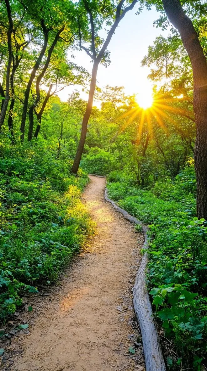 13. Enchanted forest pathway with sunset backdrop-2