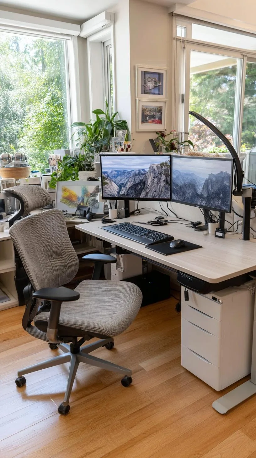 26. Ergonomic setup with dual monitors and adjustable chair-0