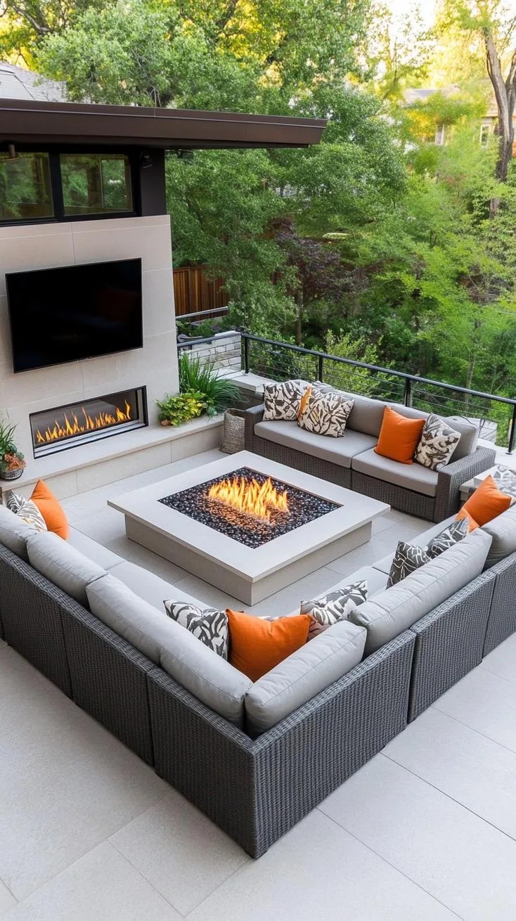 7. Expansive outdoor lounge with firepit and TV wall-1 7. Expansive outdoor lounge with firepit and TV wall-1