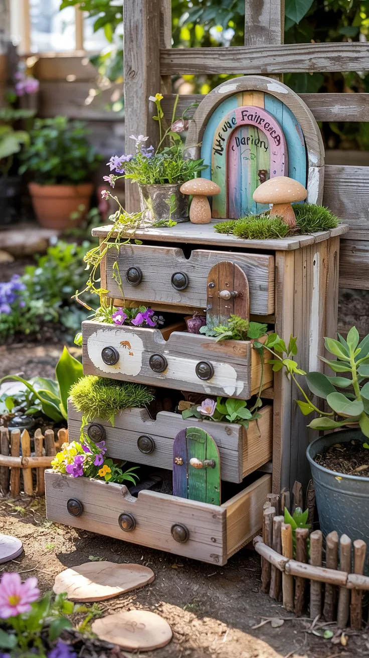 17. Fairy garden in an old drawer set stack-0