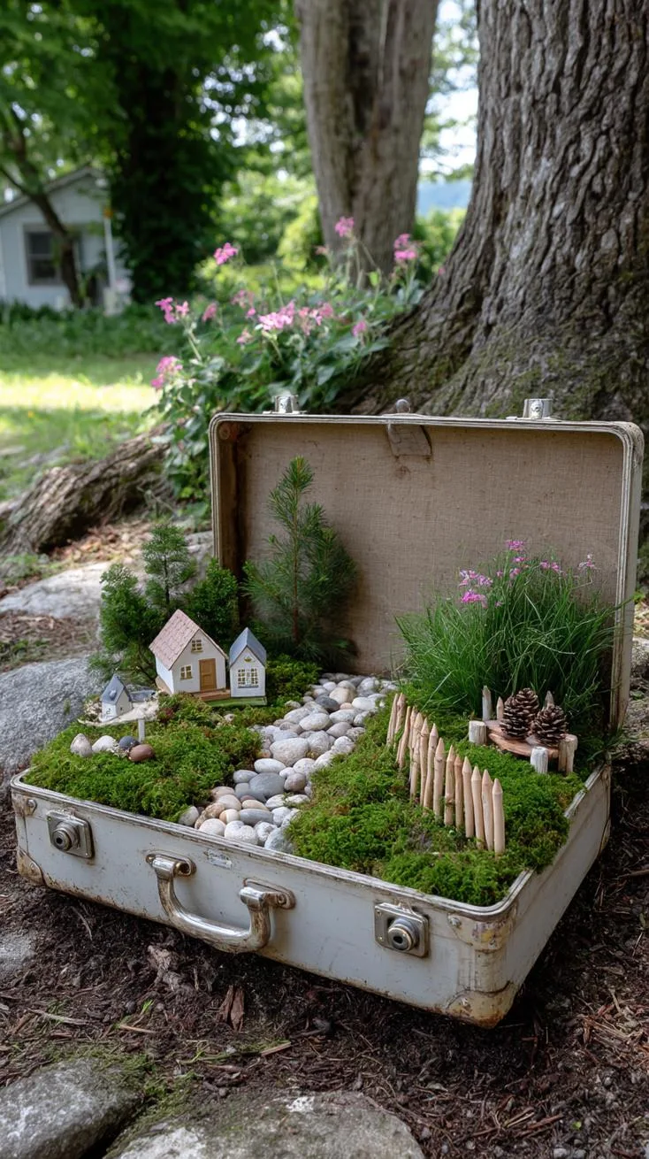 4. Fairy garden in an upcycled vintage suitcase-1