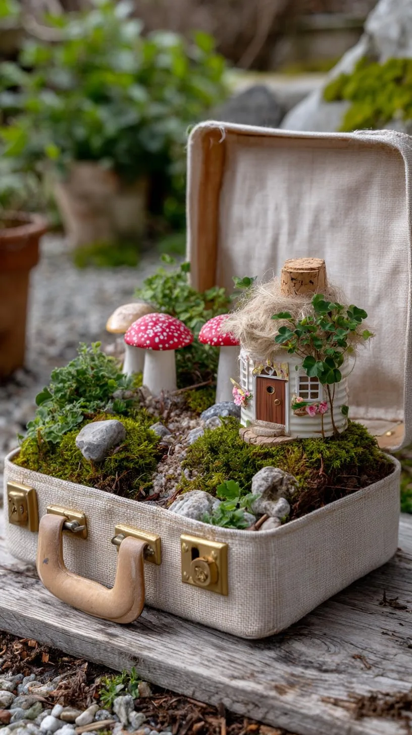 4. Fairy garden in an upcycled vintage suitcase-2
