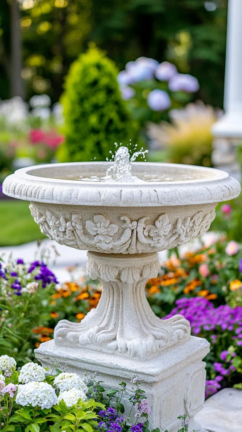 18. Fairy tale stone fountain beyond flowered gate-1