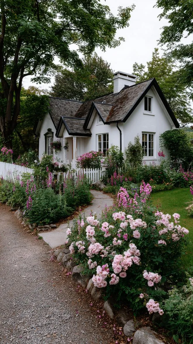 35 Dreamy Cottage Garden Ideas for Timeless Charm 78 33. Fairytale cottage garden bursting with pinks-1