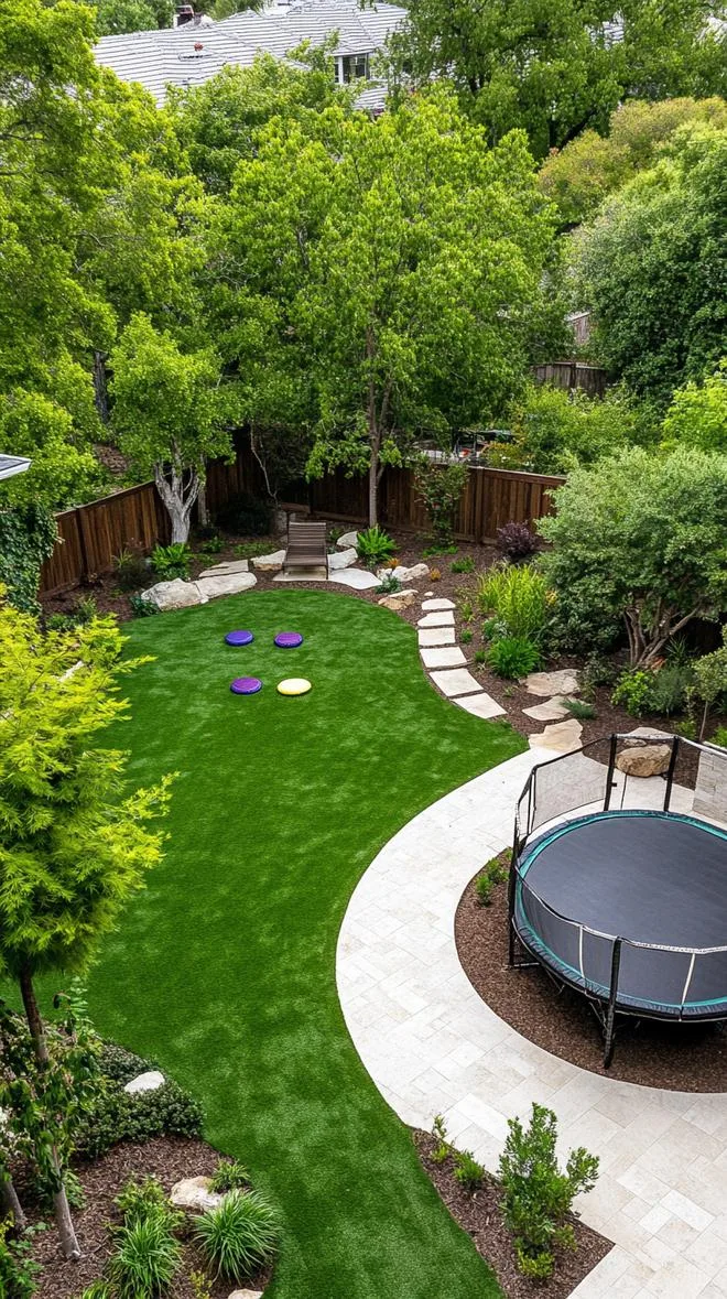 12. Family backyard with trampoline and mini soccer field-2 12. Family backyard with trampoline and mini soccer field-2