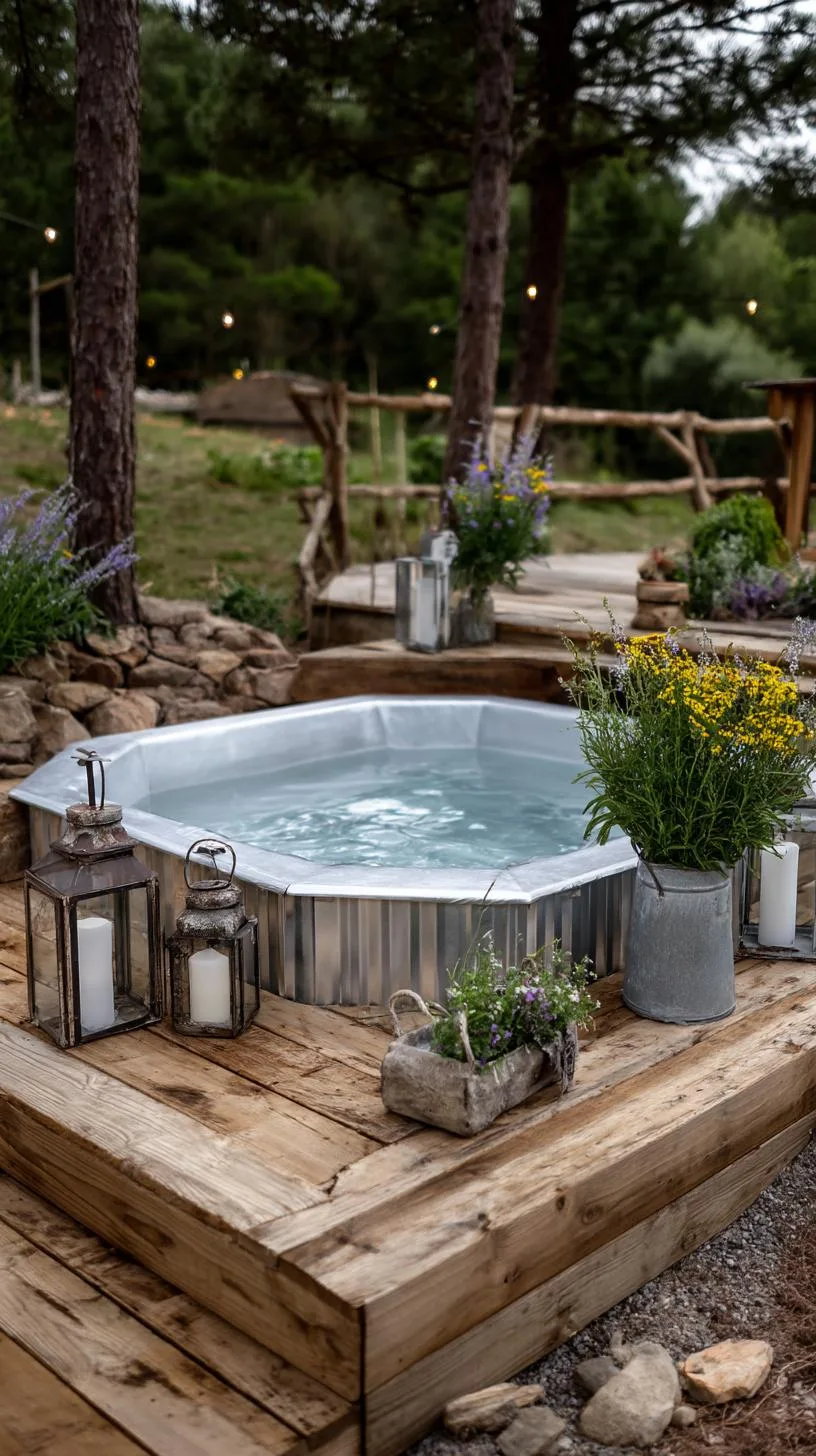 31 Best Hot Tub Ideas for the Ultimate Backyard Escape 68 12. Farmhouse-style galvanized steel hot tub-1