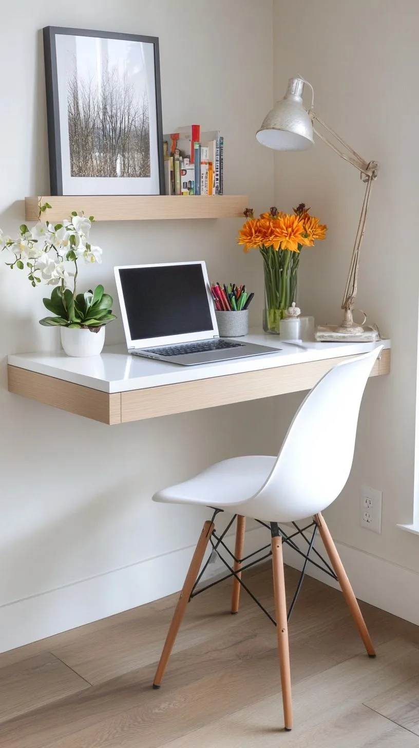 15. Floating desk and vertical storage for tight corners-0