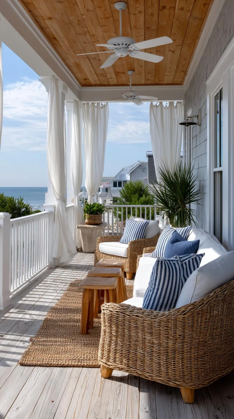 11. Front porch with ceiling fan and coastal furniture-2
