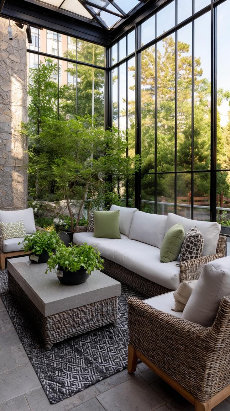 9. Fully enclosed patio with dramatic black framing-0