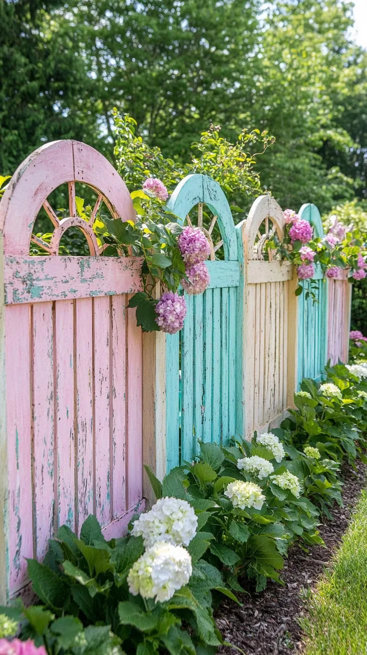 29 Vintage Garden Decor Ideas That Bring Rustic Charm Outdoors 62 14. Garden fence made from antique shutter panels-2