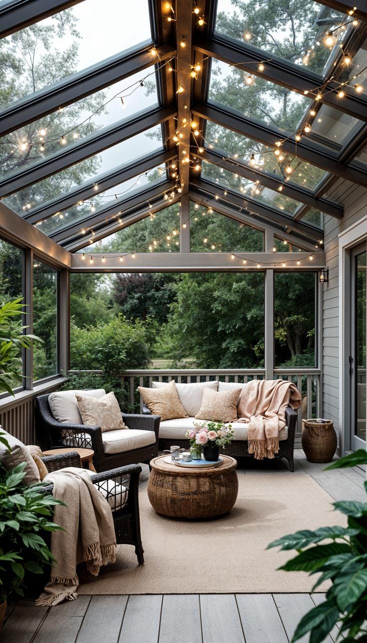 5. Glass-roofed back deck porch with fairy lights-0