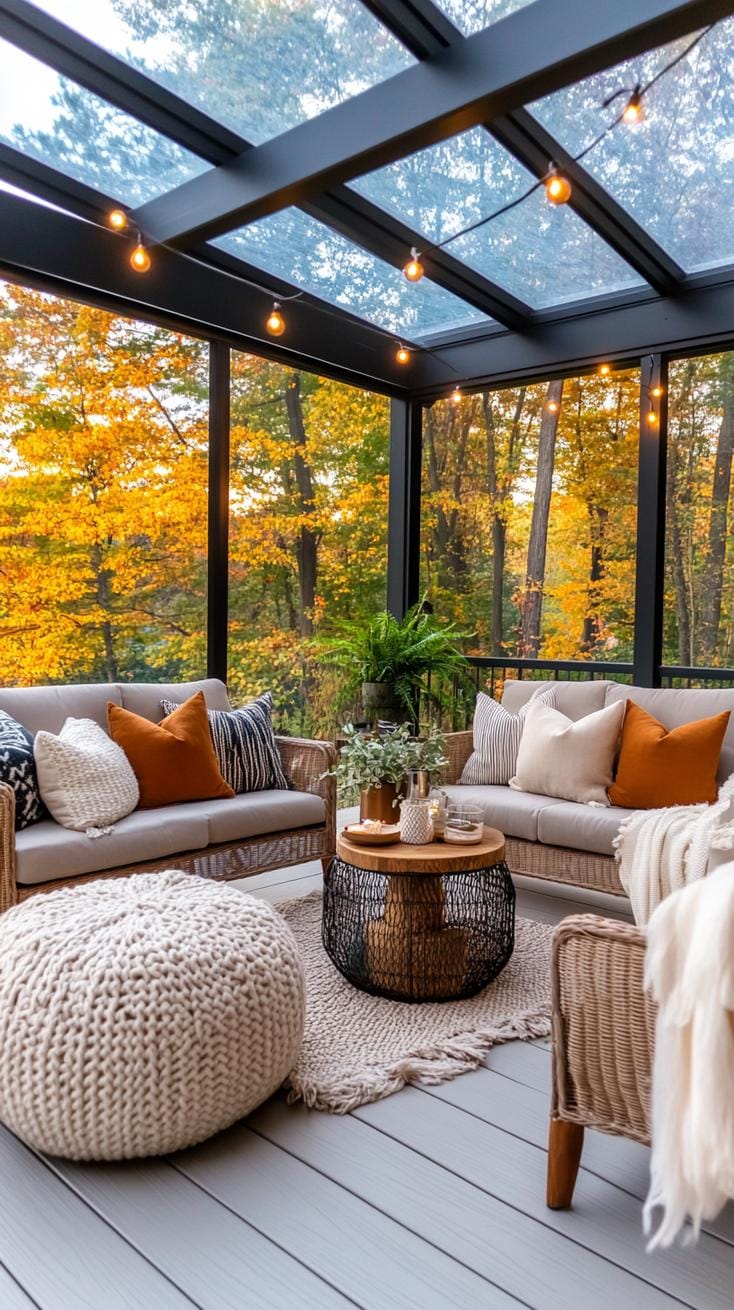 5. Glass-roofed back deck porch with fairy lights-1