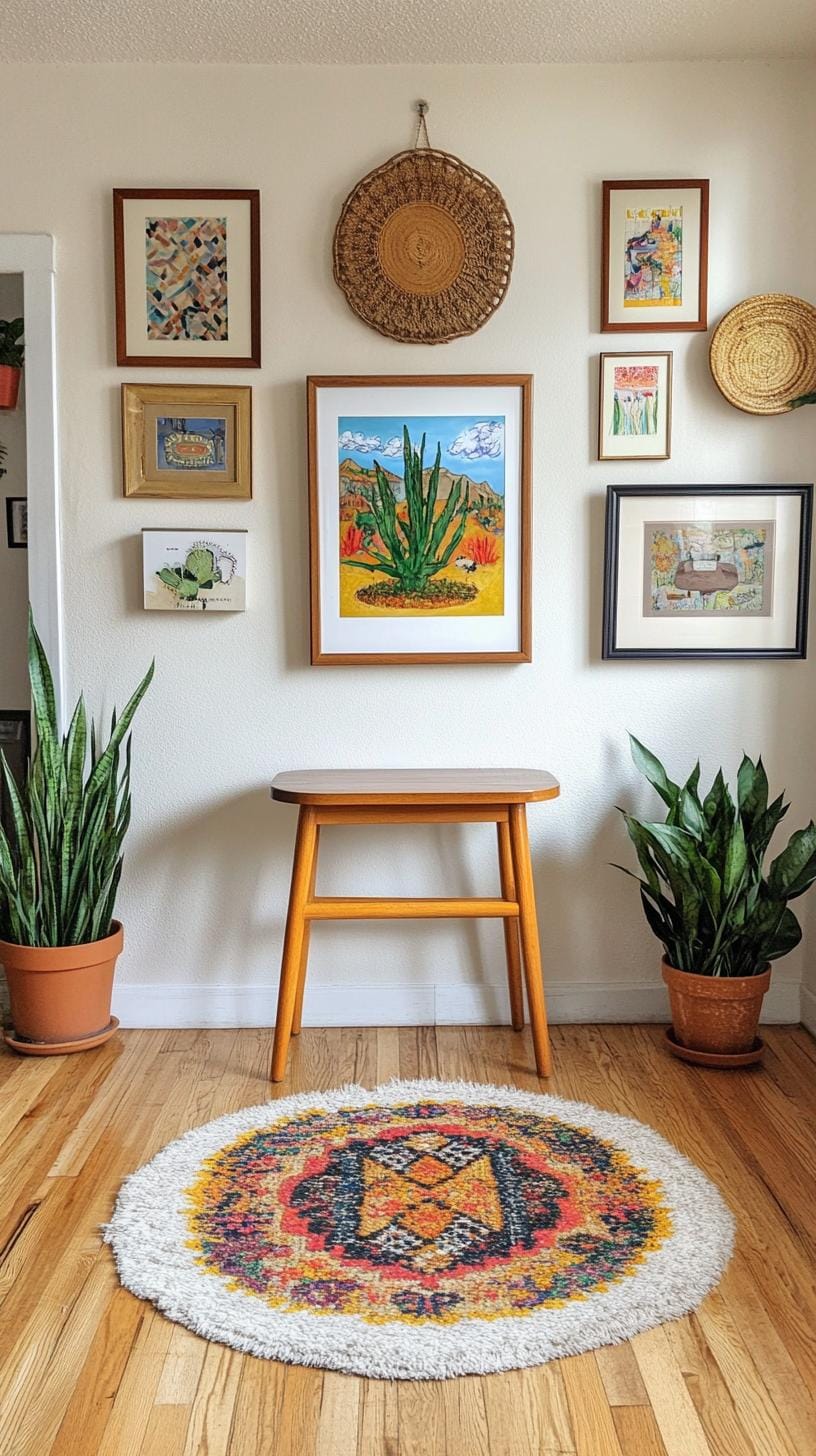 17. Grid with statement centerpiece using uniform frames and one large anchor piece-1