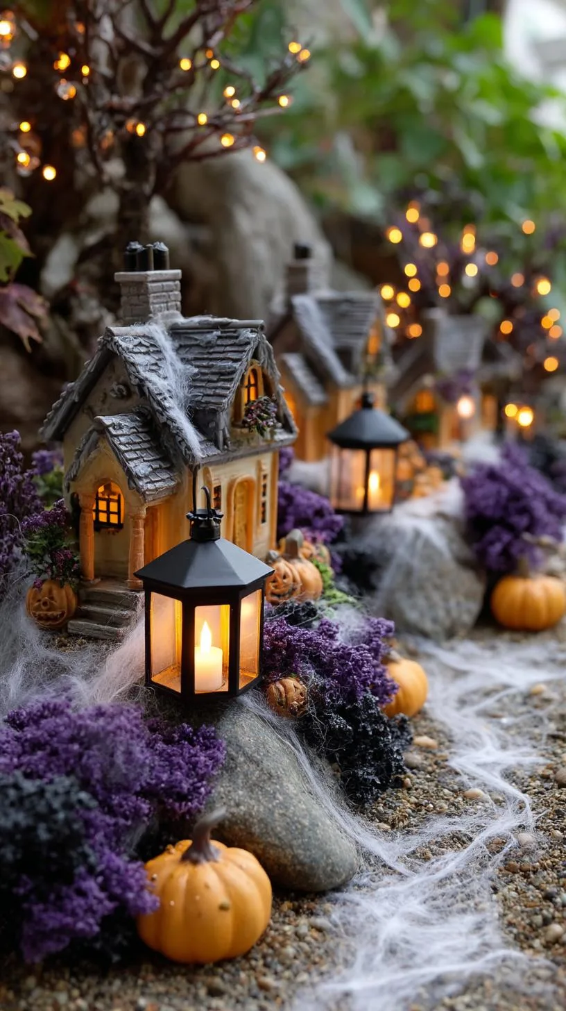 27. Halloween fairy village with pumpkins and dark tones-1