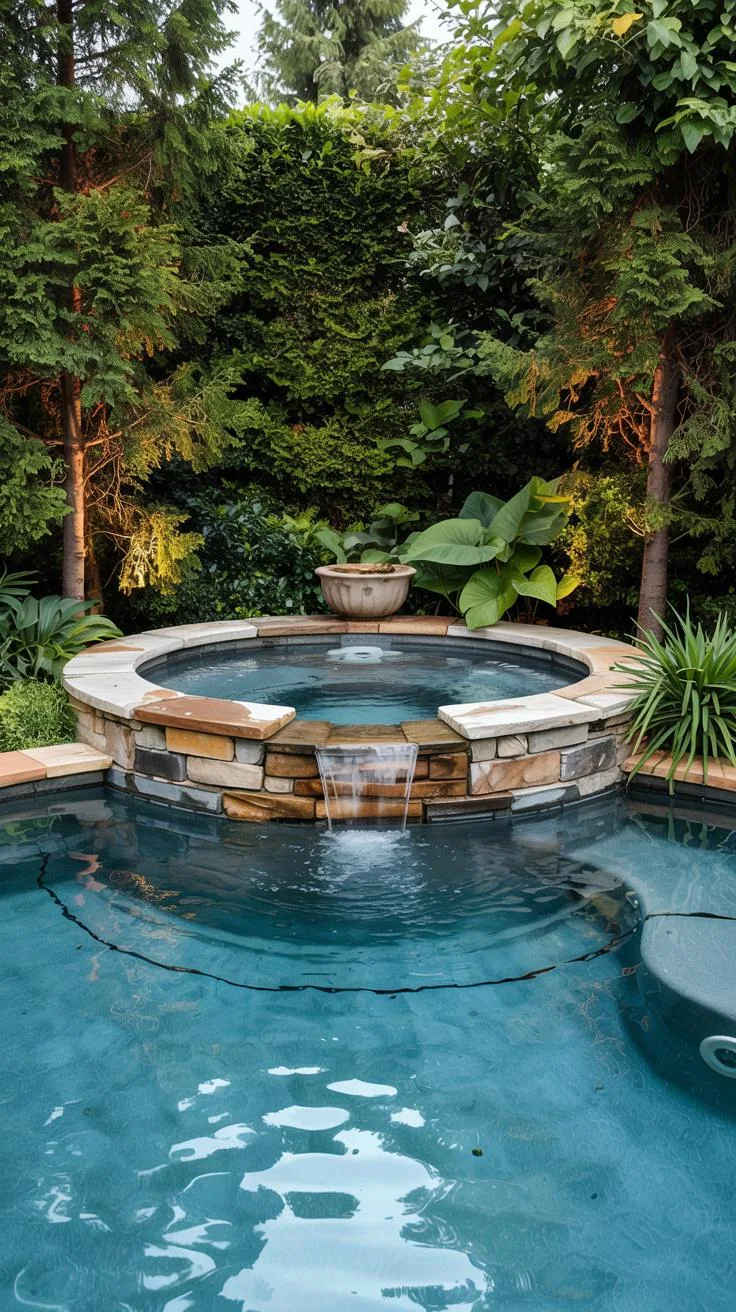 31 Best Hot Tub Ideas for the Ultimate Backyard Escape 106 18. Hot tub integrated into a small backyard pool-0