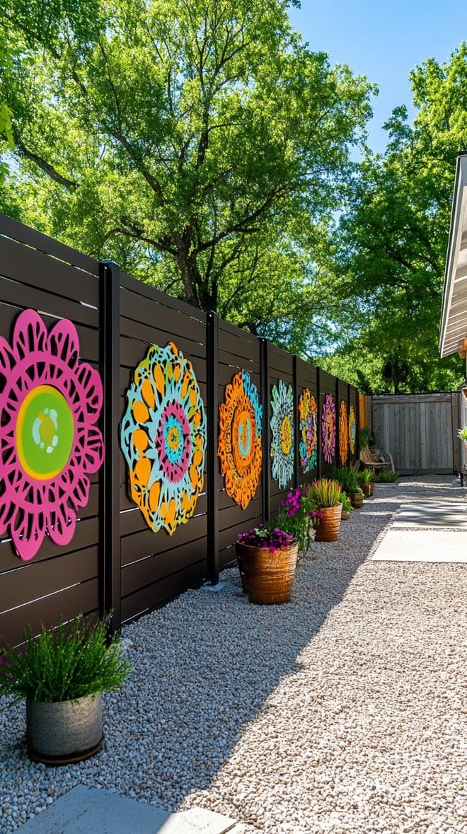 35 Unique Privacy Fence Ideas for a More Private Backyard 25 9. Industrial chic privacy fence with metal panels-1