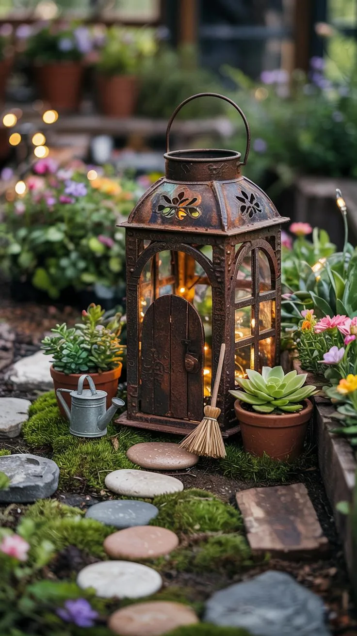 16. Lantern fairy home with glowing string lights inside-0