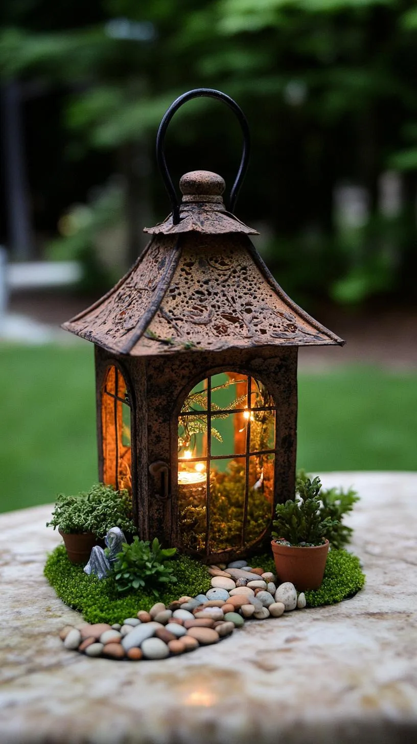 16. Lantern fairy home with glowing string lights inside-3
