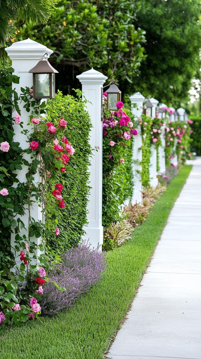 35 Unique Privacy Fence Ideas for a More Private Backyard 30 11. Living privacy fence with tall green hedges-0