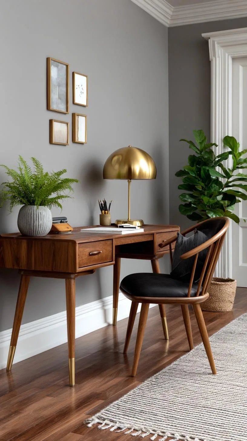 3. Mid-century modern desk with warm wood tones-2