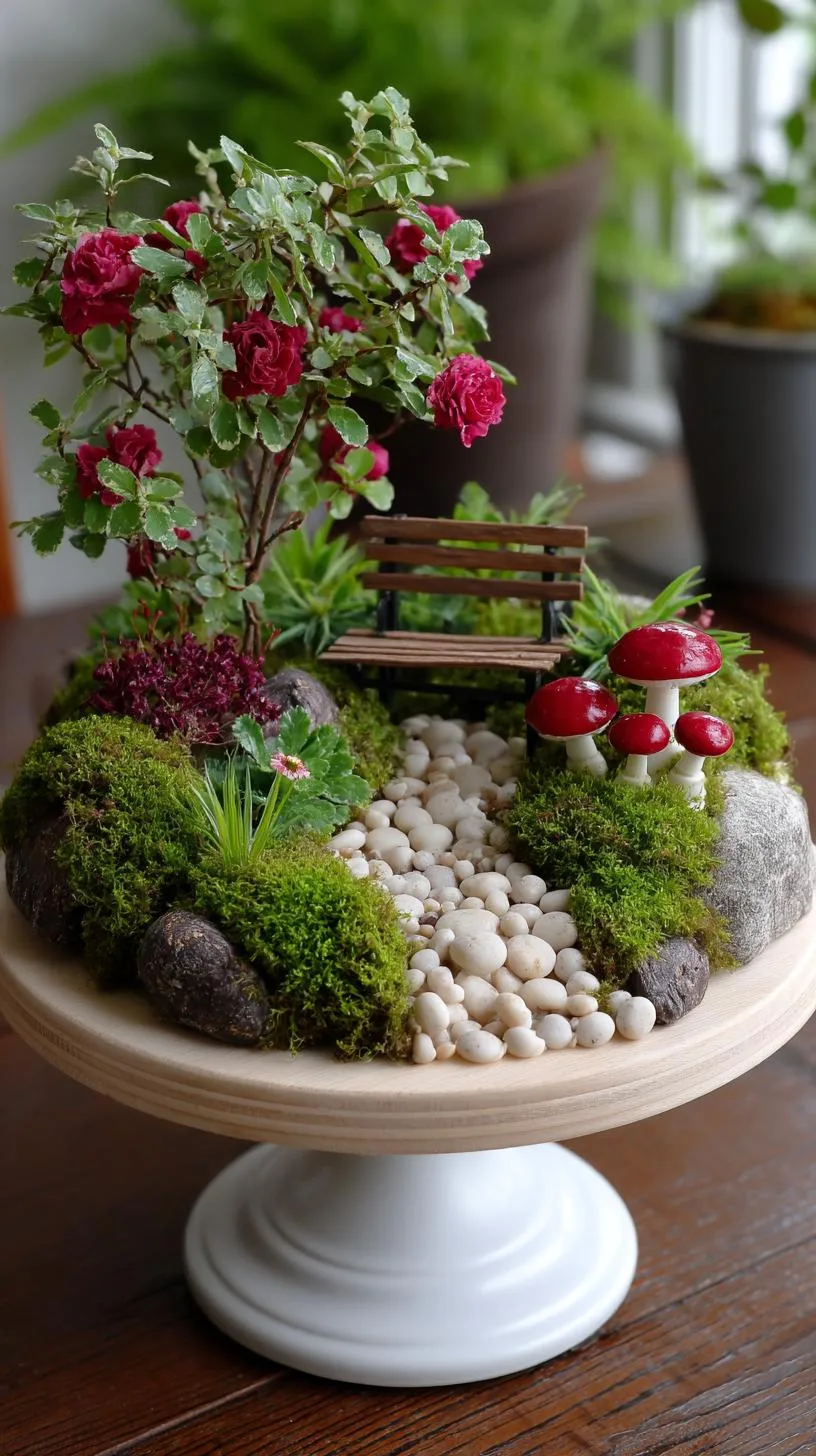26. Mini garden in a cake stand with mushrooms-0
